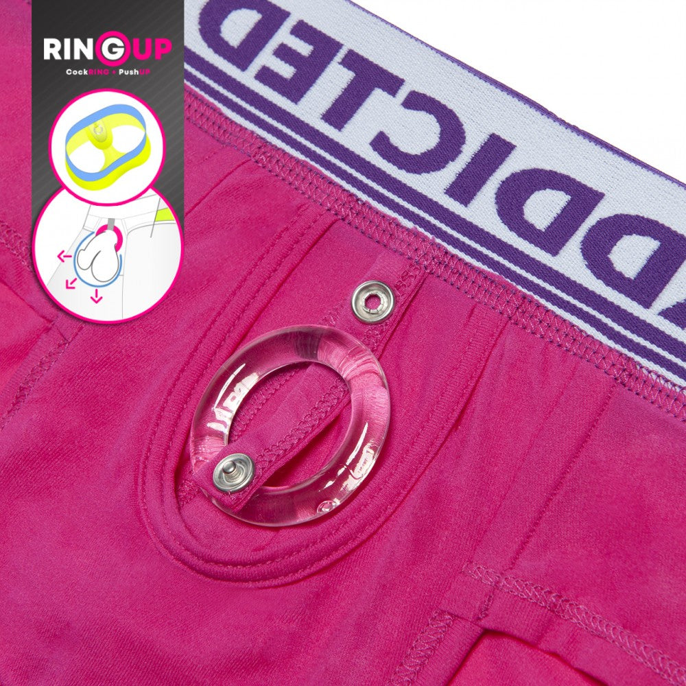 Addicted Cockring C-Through Brief (Pink)