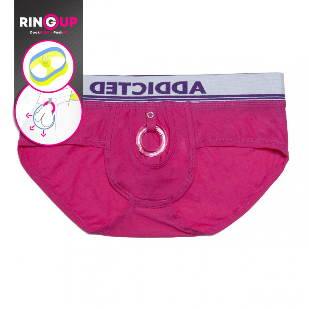 Addicted Cockring C-Through Brief (Pink)
