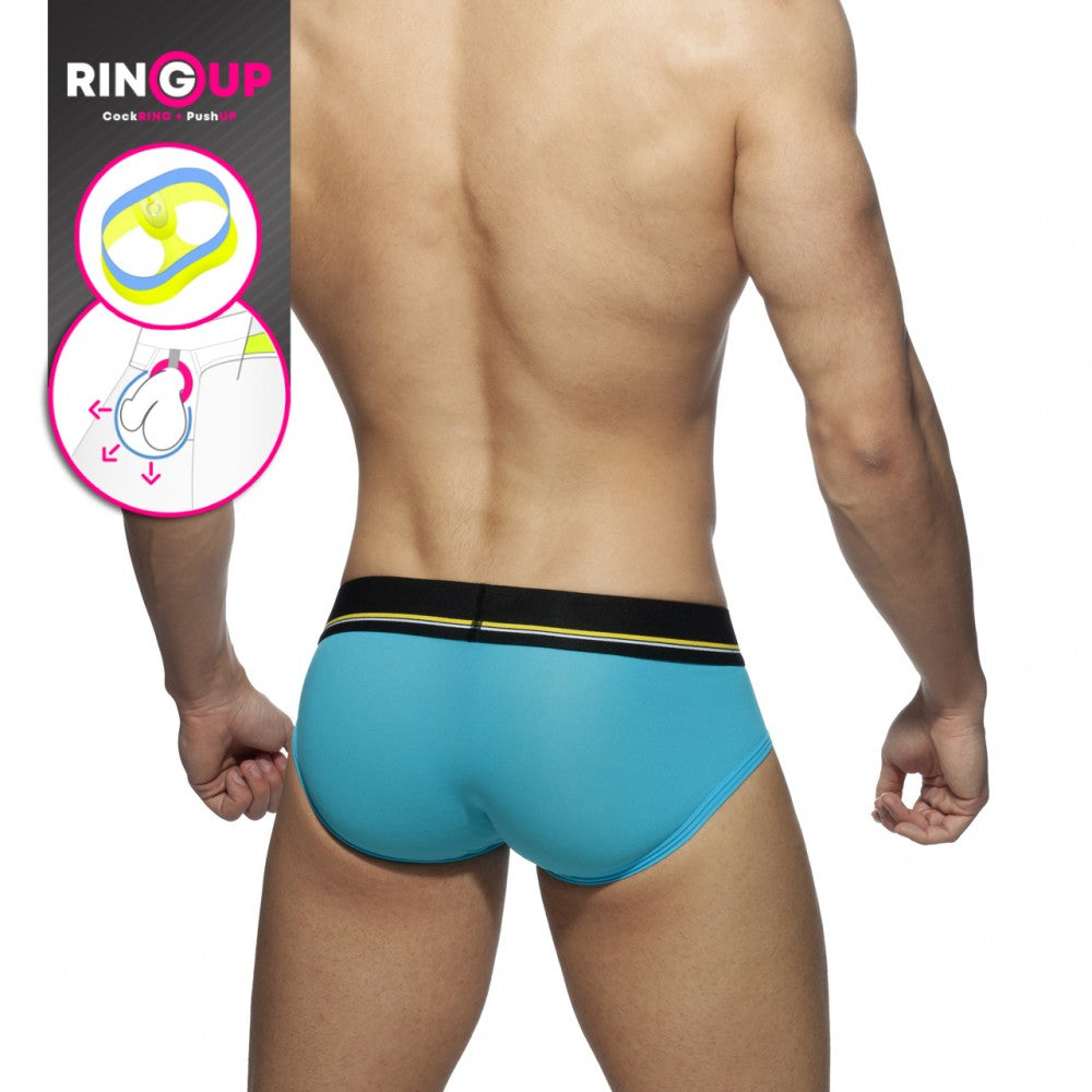 Addicted Cockring C-Through Brief (Light Blue)