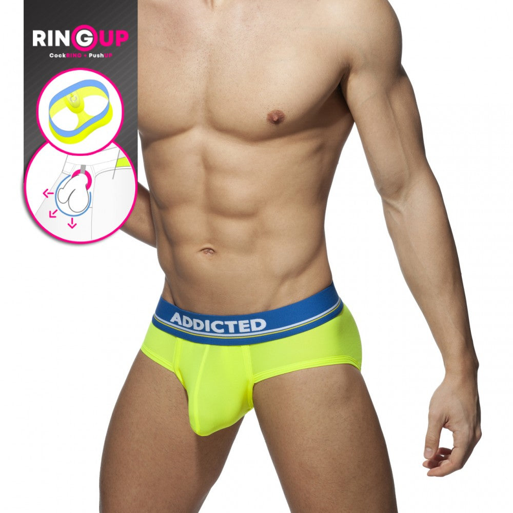 Addicted Cockring C-Through Brief (Yellow)