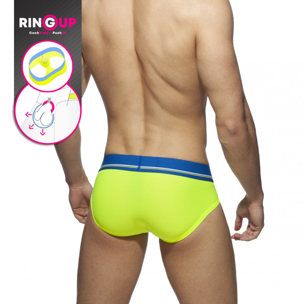 Addicted Cockring C-Through Brief (Yellow)
