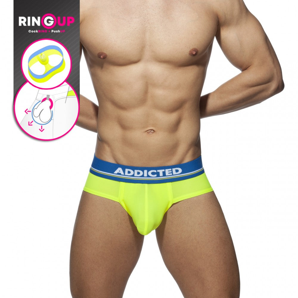 Addicted Cockring C-Through Brief (Yellow)