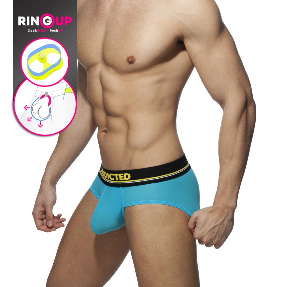 Addicted Cockring C-Through Brief (Light Blue)