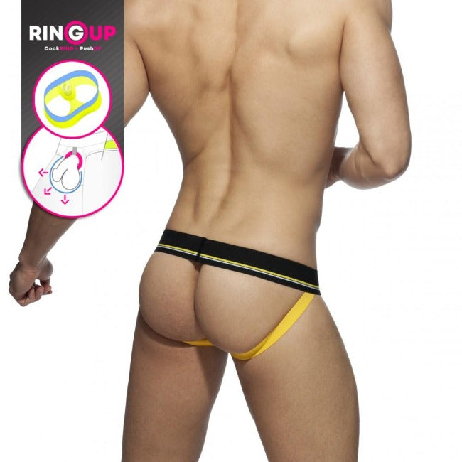 Addicted Cockring C-Through Jockstrap (Turquoise) - The Jock Shop