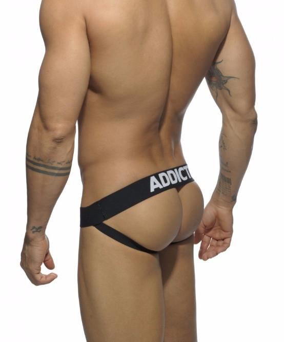 ADDICTED 3 PACK MESH PUSH-UP JOCK STRAPS (BLACK, WHITE, BLUE) - The Jock Shop
