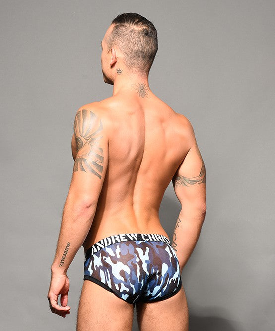 Andrew Christian Troop Sheer Brief W/Almost Naked (Blue Camo)