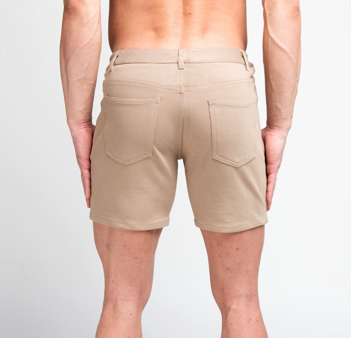 St33le 5" Knit Jean Shorts (Dark Khaki)