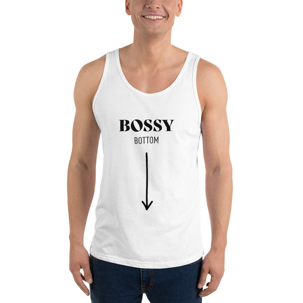 BOSSY BOTTOM TANK TOP ( WHITE ) - The Jock Shop