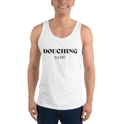 DOUCHING IS A DIET TANKTOP (WHITE) - The Jock Shop