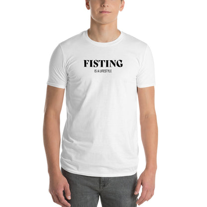 FISTING IS A LIFESTYLE TSHIRT (WHITE) - The Jock Shop