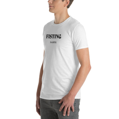 FISTING IS A LIFESTYLE TSHIRT (WHITE) - The Jock Shop