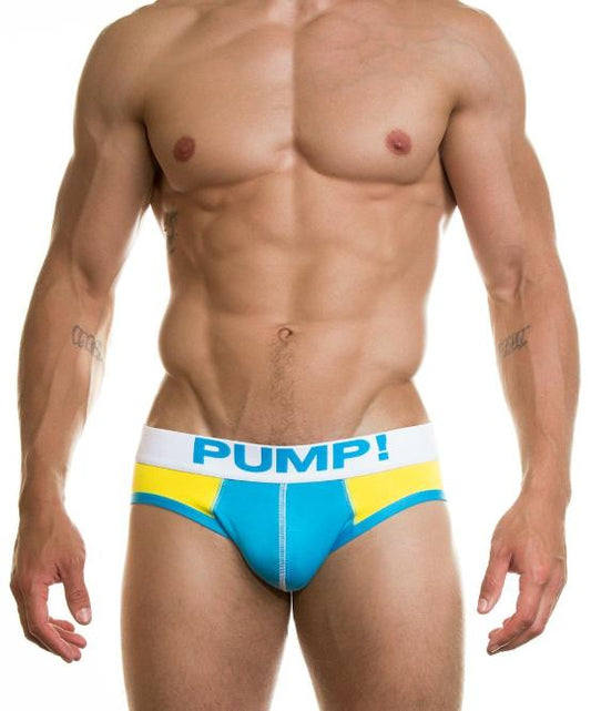 PUMP! LEMON DROP BRIEF (BLUE/YELLOW) - The Jock Shop