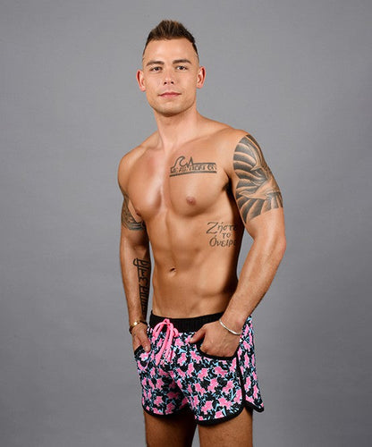 Andrew Christian Unicorn Fantasy Swim Shorts (Black/Pink)