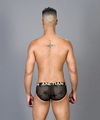 Andrew Christian Star Mesh Bondage Brief W/ Almost Naked (Black)
