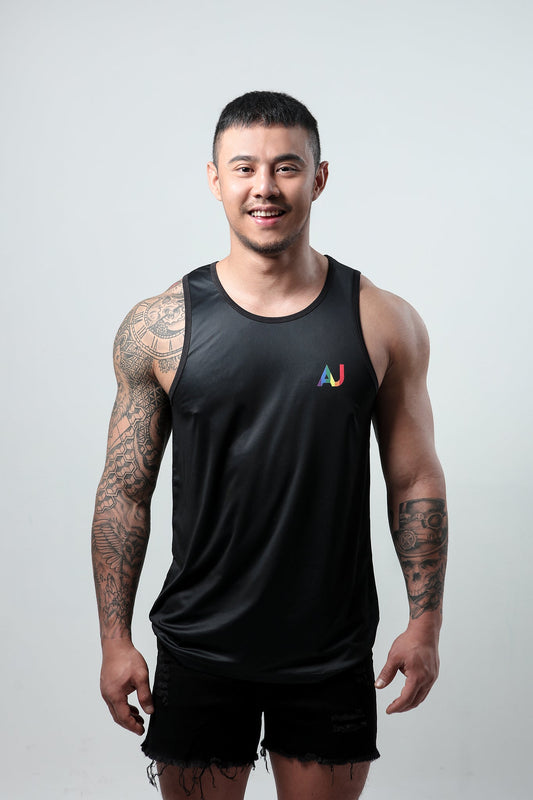 Aj Party King Rainbow Star Tank Top (Black)