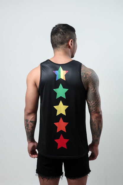 Aj Party King Rainbow Star Tank Top (Black)