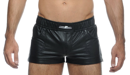 Stud Calvex Pvc Stretchable Shorts (Black)