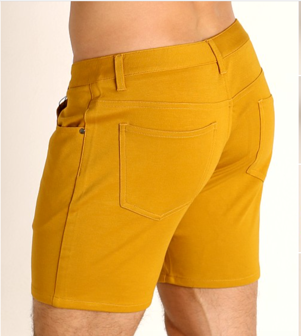 St33le 5" Knit Jean Shorts (Mustard)