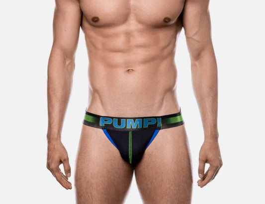 PUMP! PLAY JOCKSTRAP (BLACK/GREEN) - The Jock Shop