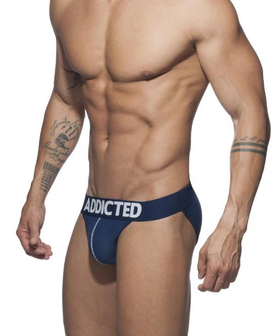 ADDICTED 3 PACK MESH BIKINI PUSH-UP BRIEFS (BLACK, WHITE, BLUE) - The Jock Shop