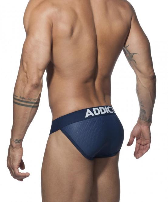 ADDICTED 3 PACK MESH BIKINI PUSH-UP BRIEFS (BLACK, WHITE, BLUE) - The Jock Shop