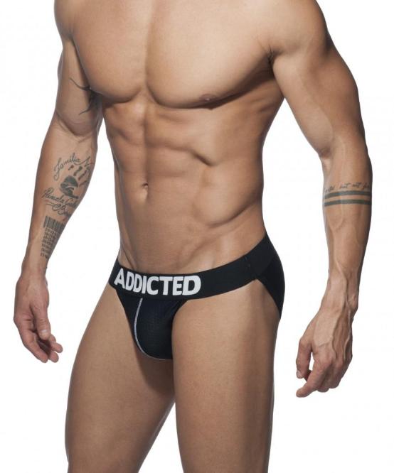 ADDICTED 3 PACK MESH BIKINI PUSH-UP BRIEFS (BLACK, WHITE, BLUE) - The Jock Shop