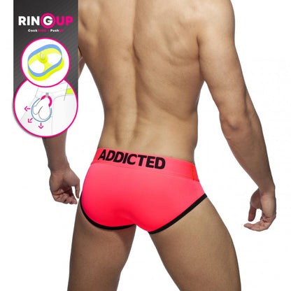 Addicted Neon Cockring Swimderwear Brief (Pink)