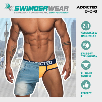 Addicted Neon Cockring Swimderwear Brief (Pink)