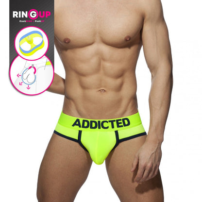 Addicted Neon Cockring Swimderwear Brief (Yellow)