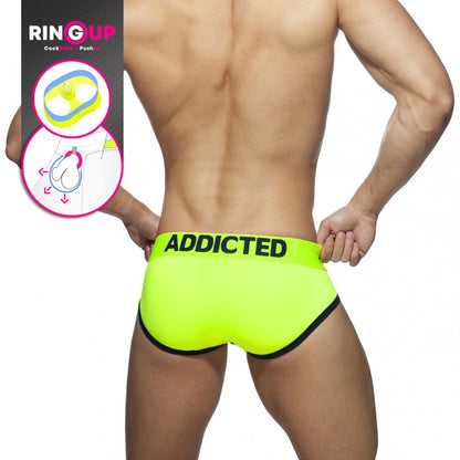Addicted Neon Cockring Swimderwear Brief (Yellow)