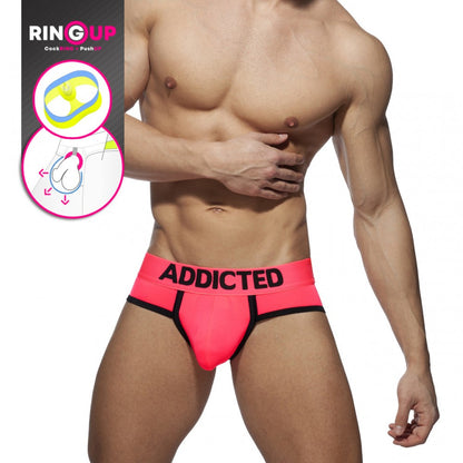 Addicted Neon Cockring Swimderwear Brief (Pink)