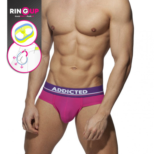 Addicted Cockring C-Through Brief (Pink)