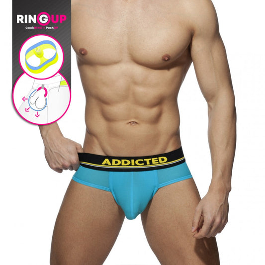 Addicted Cockring C-Through Brief (Light Blue)