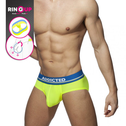 Addicted Cockring C-Through Brief (Yellow)