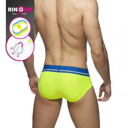 Addicted Cockring C-Through Brief (Yellow)