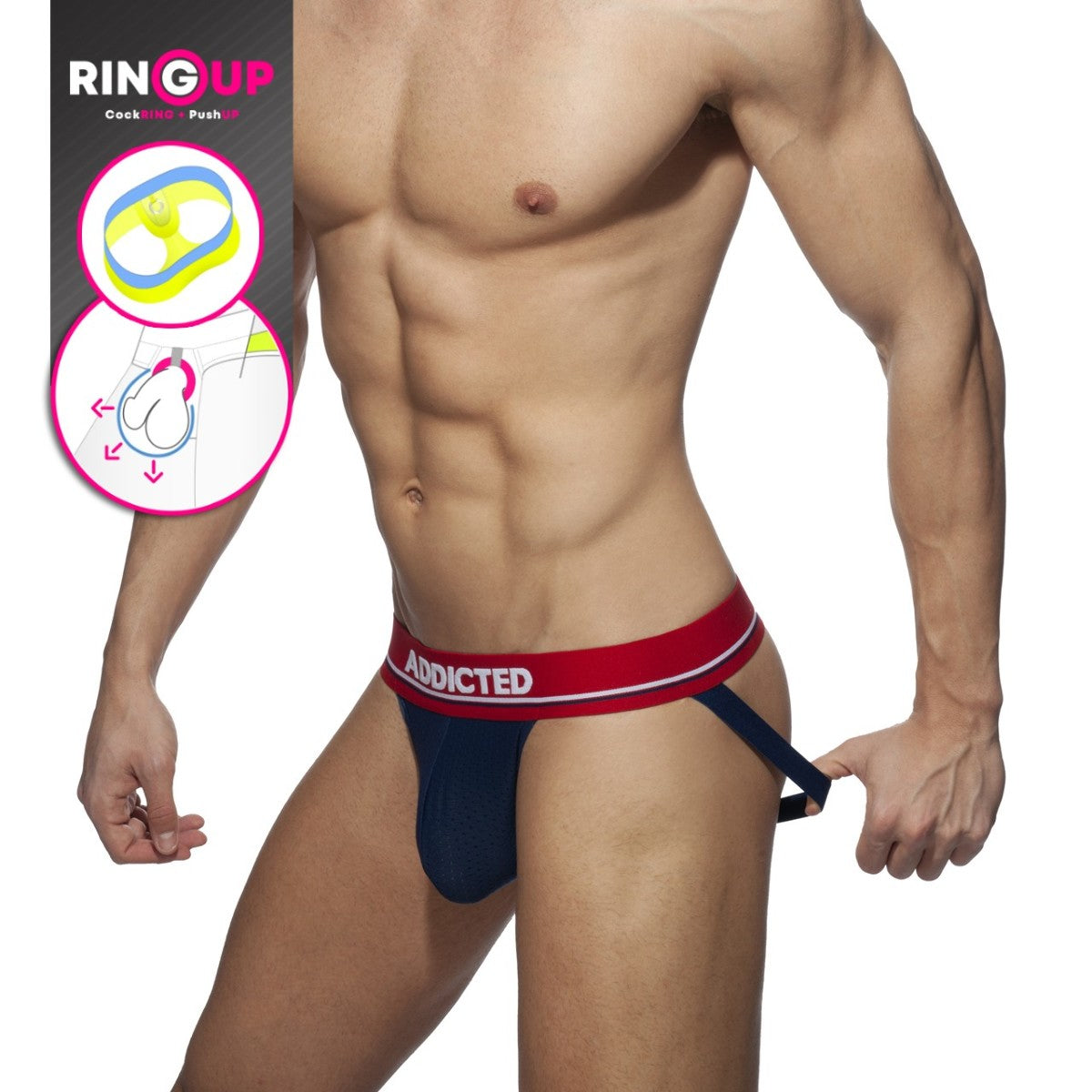 ADDICTED COCK RING MESH JOCKSTRAP (3 COLORS) - The Jock Shop