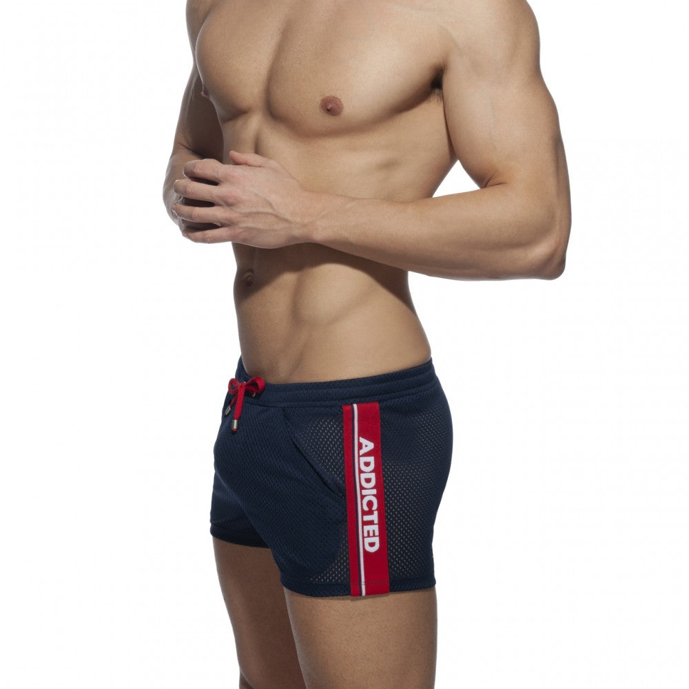 Addicted Waistband Mesh Shorts (Navy)