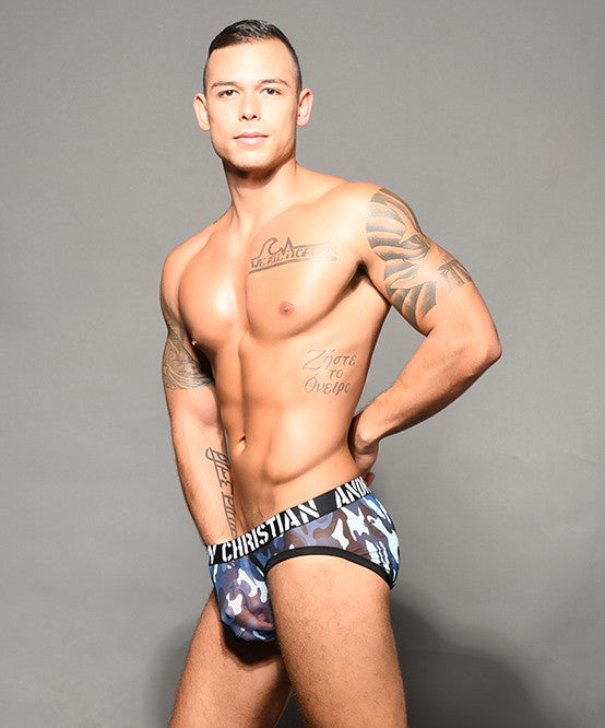 Andrew Christian Troop Sheer Brief W/Almost Naked (Blue Camo)