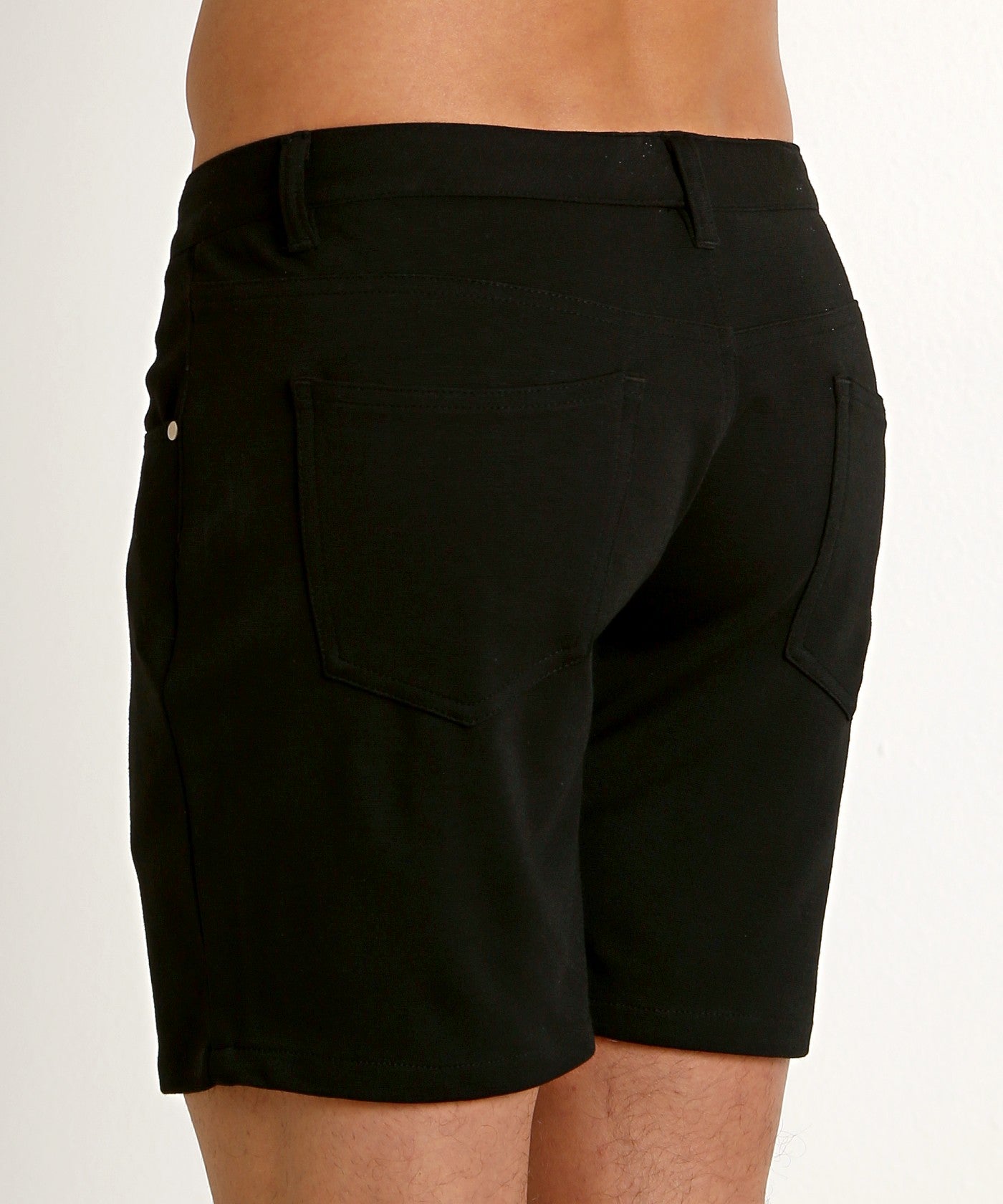 St33le 5" Knit Jean Shorts (Black)