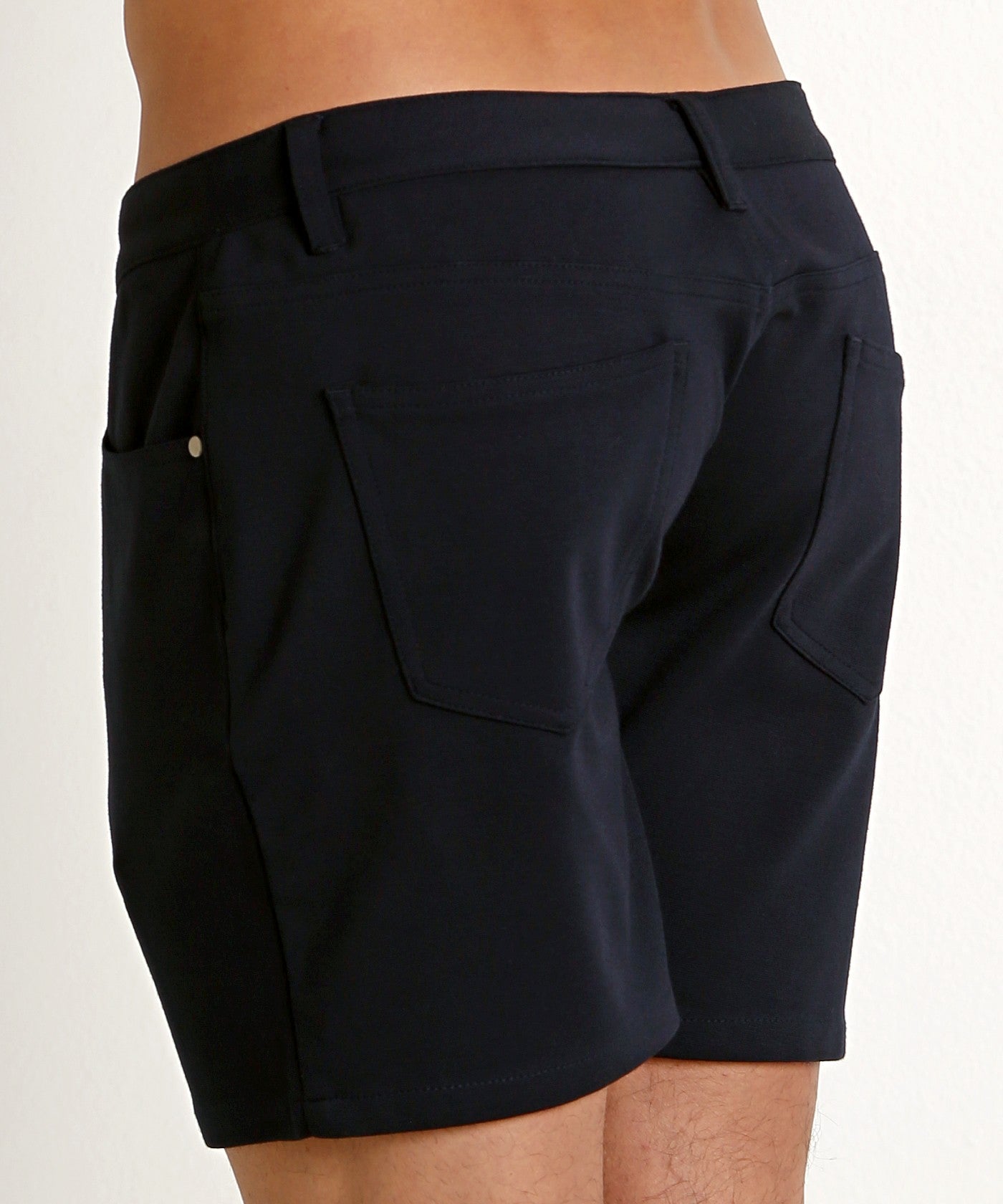 St33le 5" Knit Jean Shorts (Navy)