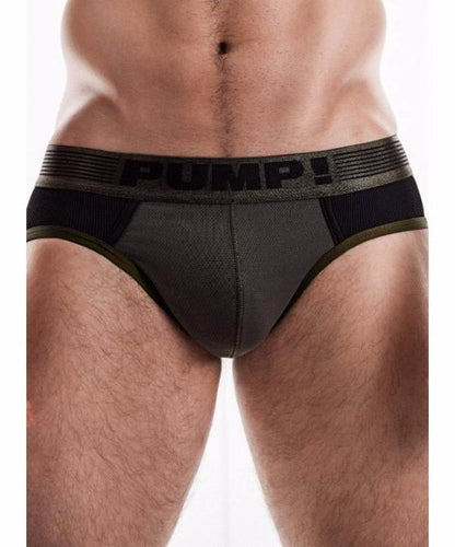 PUMP! RIBBED BRIEF (MILITARY GREEN) - The Jock Shop