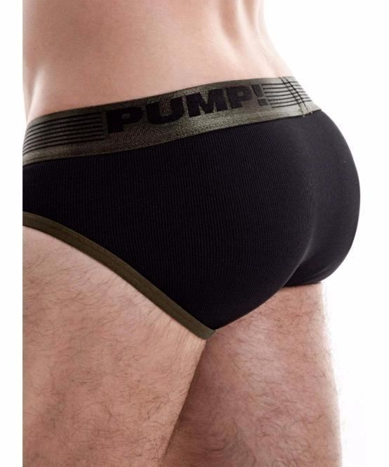 PUMP! RIBBED BRIEF (MILITARY GREEN) - The Jock Shop