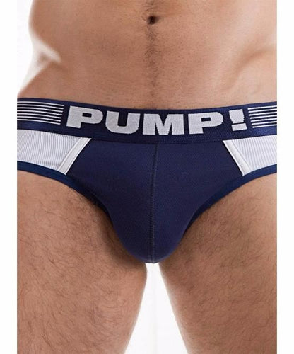 PUMP! RIBBED BRIEF (NAVY) - The Jock Shop