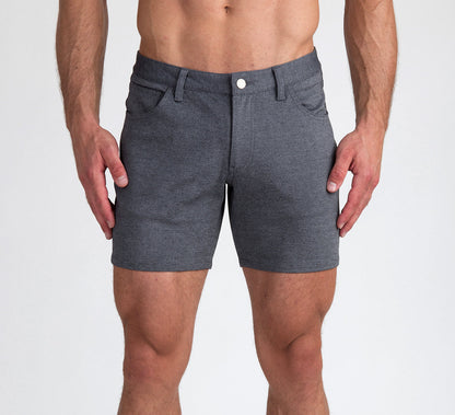 St33le 5" Knit Jean Shorts (Dark Grey)